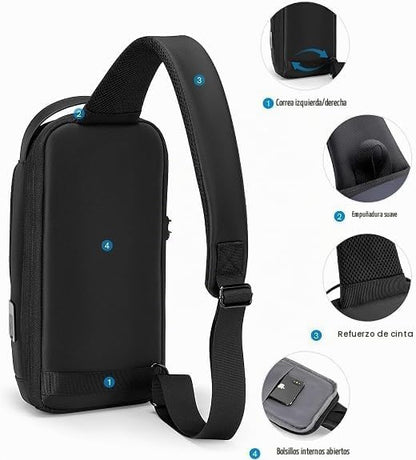 Bandolera Antirrobo USB con Candado de Código